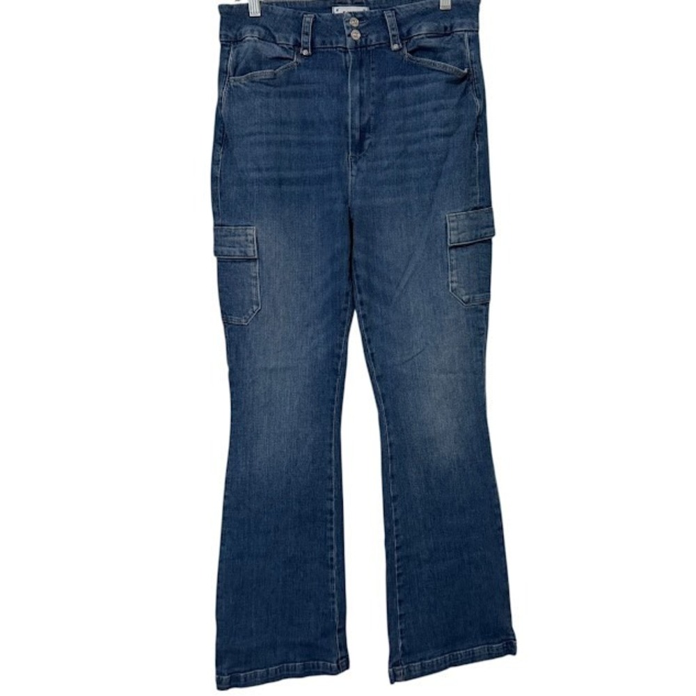Paige Dion Cargo Trouser Flare Mid Wash Stretch Jeansโ Womens 31